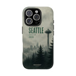 Seattle 2026 Tough Phone Case — Space Needle Mist Forest Protective Cover