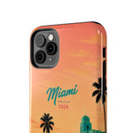 Miami Sunset Tough Phone Case — Retro Palm Beach Phone Cover (Includes “Miami 2026” Text)