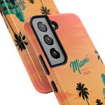 Miami Sunset Tough Phone Case — Retro Palm Beach Phone Cover (Includes “Miami 2026” Text)