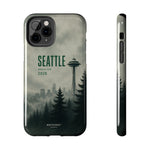 Seattle 2026 Tough Phone Case — Space Needle Mist Forest Protective Cover