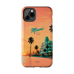 Miami Sunset Tough Phone Case — Retro Palm Beach Phone Cover (Includes “Miami 2026” Text)