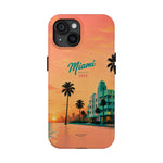 Miami Sunset Tough Phone Case — Retro Palm Beach Phone Cover (Includes “Miami 2026” Text)