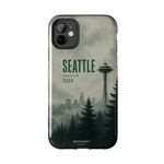 Seattle 2026 Tough Phone Case — Space Needle Mist Forest Protective Cover