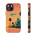 Miami Sunset Tough Phone Case — Retro Palm Beach Phone Cover (Includes “Miami 2026” Text)