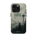 Seattle 2026 Tough Phone Case — Space Needle Mist Forest Protective Cover