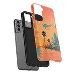 Miami Sunset Tough Phone Case — Retro Palm Beach Phone Cover (Includes “Miami 2026” Text)