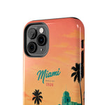 Miami Sunset Tough Phone Case — Retro Palm Beach Phone Cover (Includes “Miami 2026” Text)