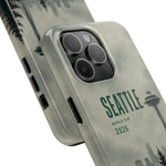 Seattle 2026 Tough Phone Case — Space Needle Mist Forest Protective Cover