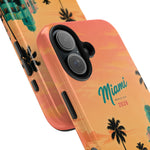Miami Sunset Tough Phone Case — Retro Palm Beach Phone Cover (Includes “Miami 2026” Text)
