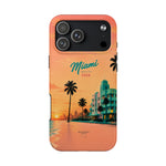 Miami Sunset Tough Phone Case — Retro Palm Beach Phone Cover (Includes “Miami 2026” Text)