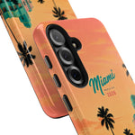 Miami Sunset Tough Phone Case — Retro Palm Beach Phone Cover (Includes “Miami 2026” Text)