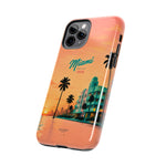 Miami Sunset Tough Phone Case — Retro Palm Beach Phone Cover (Includes “Miami 2026” Text)