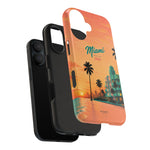 Miami Sunset Tough Phone Case — Retro Palm Beach Phone Cover (Includes “Miami 2026” Text)