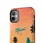 Miami Sunset Tough Phone Case — Retro Palm Beach Phone Cover (Includes “Miami 2026” Text)