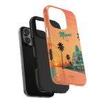 Miami Sunset Tough Phone Case — Retro Palm Beach Phone Cover (Includes “Miami 2026” Text)