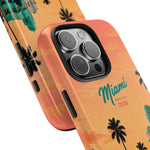 Miami Sunset Tough Phone Case — Retro Palm Beach Phone Cover (Includes “Miami 2026” Text)