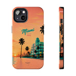 Miami Sunset Tough Phone Case — Retro Palm Beach Phone Cover (Includes “Miami 2026” Text)
