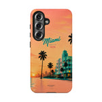 Miami Sunset Tough Phone Case — Retro Palm Beach Phone Cover (Includes “Miami 2026” Text)