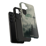 Seattle 2026 Tough Phone Case — Space Needle Mist Forest Protective Cover
