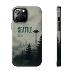 Seattle 2026 Tough Phone Case — Space Needle Mist Forest Protective Cover