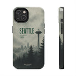 Seattle 2026 Tough Phone Case — Space Needle Mist Forest Protective Cover