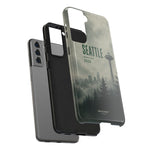 Seattle 2026 Tough Phone Case — Space Needle Mist Forest Protective Cover