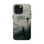 Seattle 2026 Tough Phone Case — Space Needle Mist Forest Protective Cover