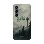 Seattle 2026 Tough Phone Case — Space Needle Mist Forest Protective Cover