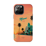 Miami Sunset Tough Phone Case — Retro Palm Beach Phone Cover (Includes “Miami 2026” Text)