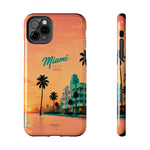 Miami Sunset Tough Phone Case — Retro Palm Beach Phone Cover (Includes “Miami 2026” Text)