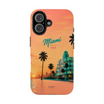 Miami Sunset Tough Phone Case — Retro Palm Beach Phone Cover (Includes “Miami 2026” Text)