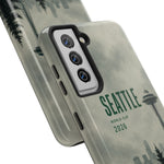 Seattle 2026 Tough Phone Case — Space Needle Mist Forest Protective Cover