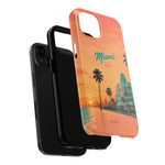 Miami Sunset Tough Phone Case — Retro Palm Beach Phone Cover (Includes “Miami 2026” Text)