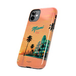 Miami Sunset Tough Phone Case — Retro Palm Beach Phone Cover (Includes “Miami 2026” Text)