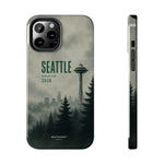 Seattle 2026 Tough Phone Case — Space Needle Mist Forest Protective Cover