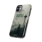 Seattle 2026 Tough Phone Case — Space Needle Mist Forest Protective Cover