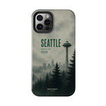 Seattle 2026 Tough Phone Case — Space Needle Mist Forest Protective Cover