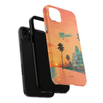 Miami Sunset Tough Phone Case — Retro Palm Beach Phone Cover (Includes “Miami 2026” Text)