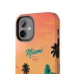 Miami Sunset Tough Phone Case — Retro Palm Beach Phone Cover (Includes “Miami 2026” Text)