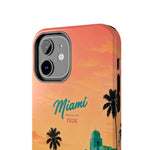 Miami Sunset Tough Phone Case — Retro Palm Beach Phone Cover (Includes “Miami 2026” Text)