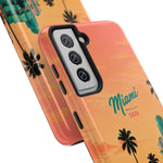 Miami Sunset Tough Phone Case — Retro Palm Beach Phone Cover (Includes “Miami 2026” Text)