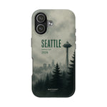 Seattle 2026 Tough Phone Case — Space Needle Mist Forest Protective Cover