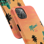 Miami Sunset Tough Phone Case — Retro Palm Beach Phone Cover (Includes “Miami 2026” Text)