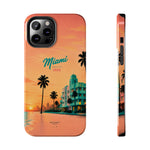Miami Sunset Tough Phone Case — Retro Palm Beach Phone Cover (Includes “Miami 2026” Text)
