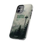 Seattle 2026 Tough Phone Case — Space Needle Mist Forest Protective Cover