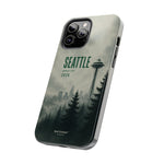 Seattle 2026 Tough Phone Case — Space Needle Mist Forest Protective Cover