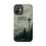 Seattle 2026 Tough Phone Case — Space Needle Mist Forest Protective Cover