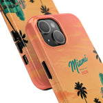 Miami Sunset Tough Phone Case — Retro Palm Beach Phone Cover (Includes “Miami 2026” Text)