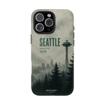 Seattle 2026 Tough Phone Case — Space Needle Mist Forest Protective Cover