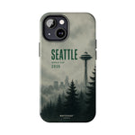 Seattle 2026 Tough Phone Case — Space Needle Mist Forest Protective Cover